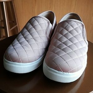 Quilted Mauve Slip-Ons